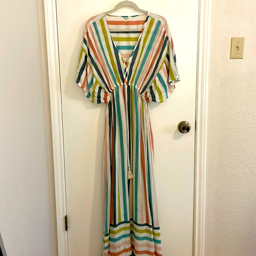 World Market Boho Kaftan Striped Dress, L/XL